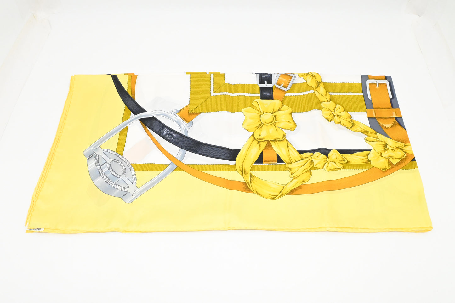 Hermes 'Grand Manege' Carre 140 in Yellow Silk