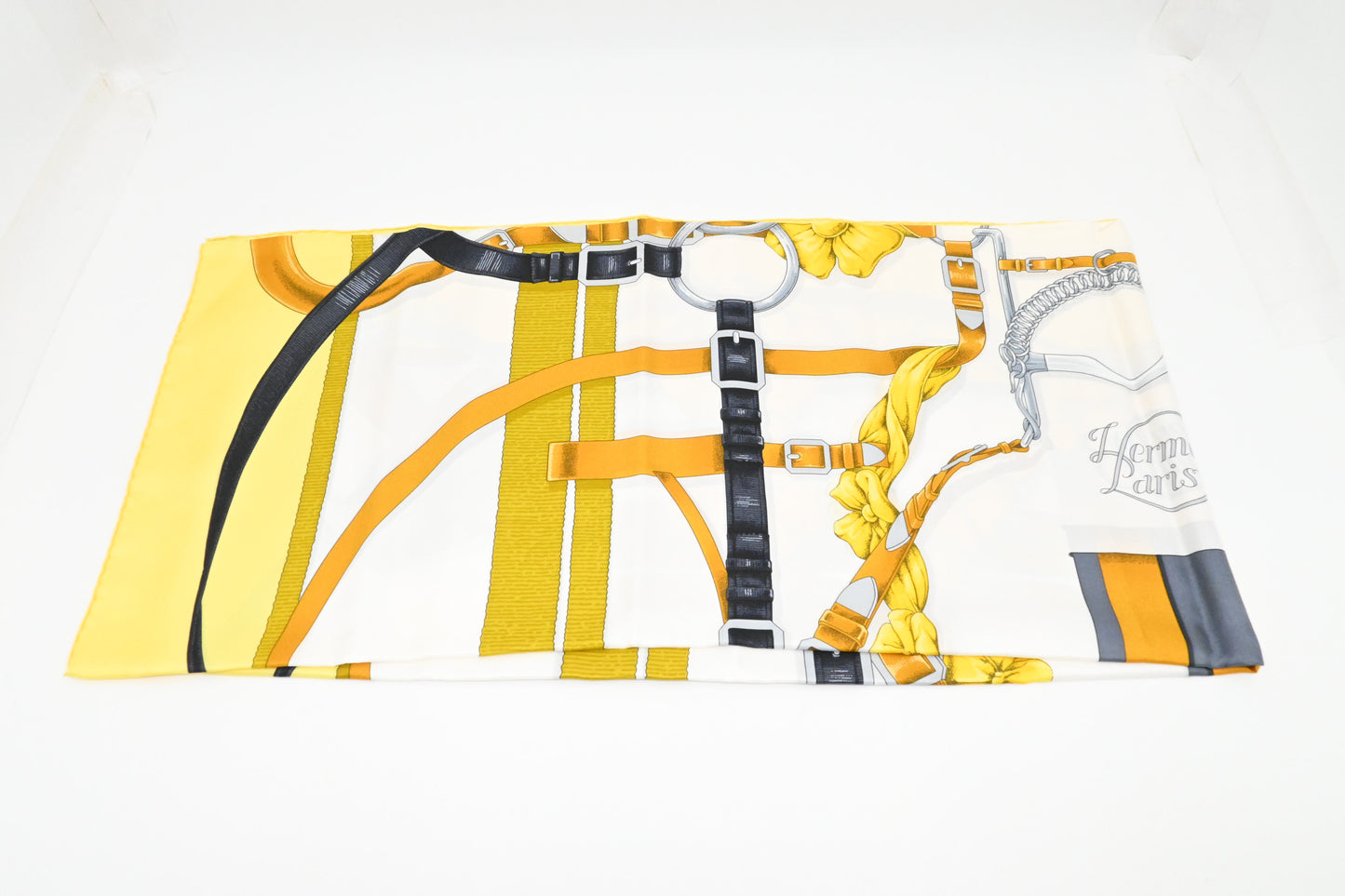 Hermes 'Grand Manege' Carre 140 in Yellow Silk