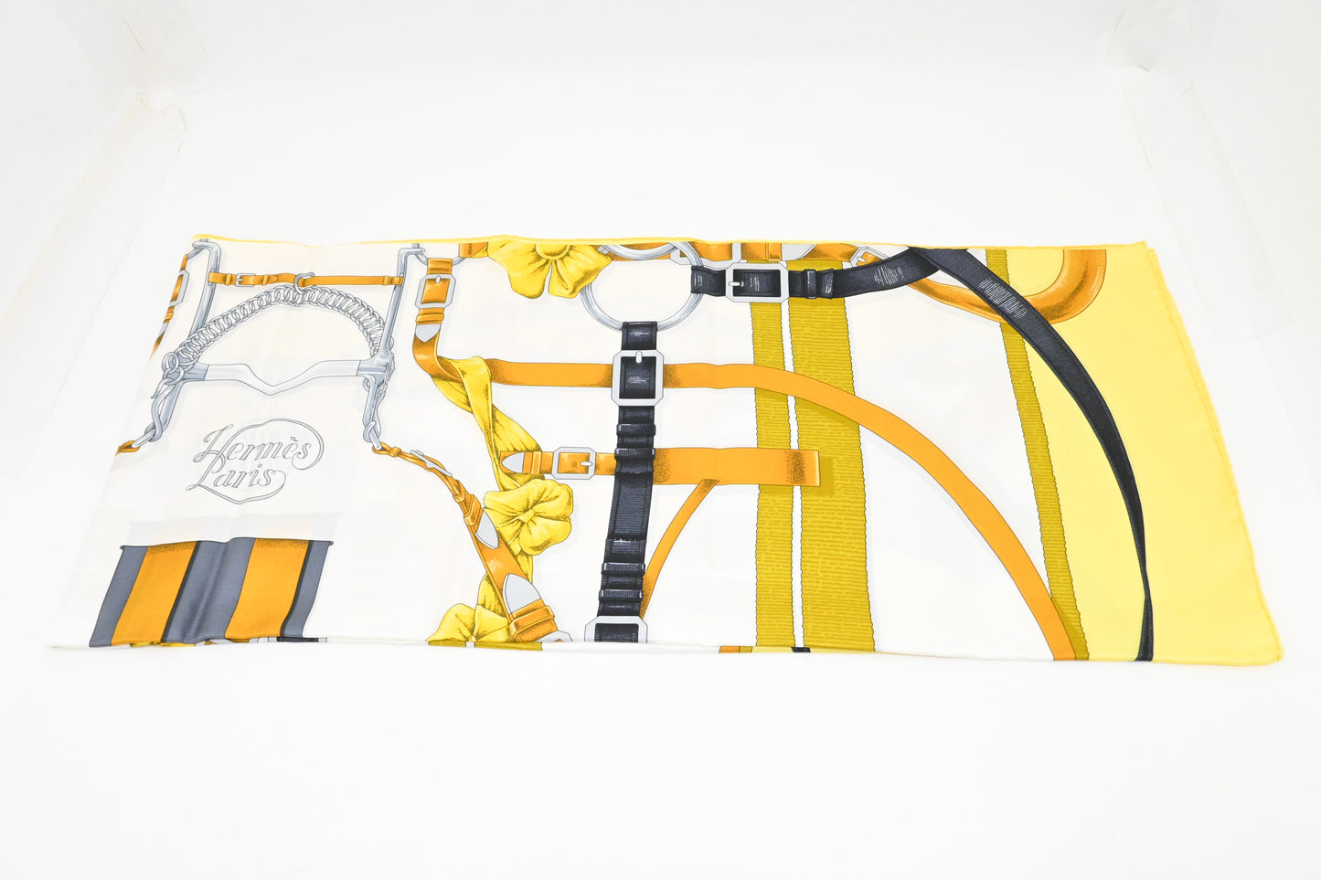 Hermes 'Grand Manege' Carre 140 in Yellow Silk