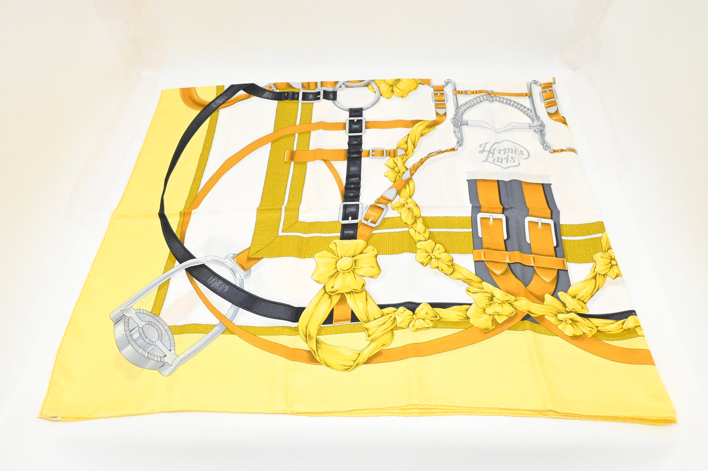 Hermes 'Grand Manege' Carre 140 in Yellow Silk