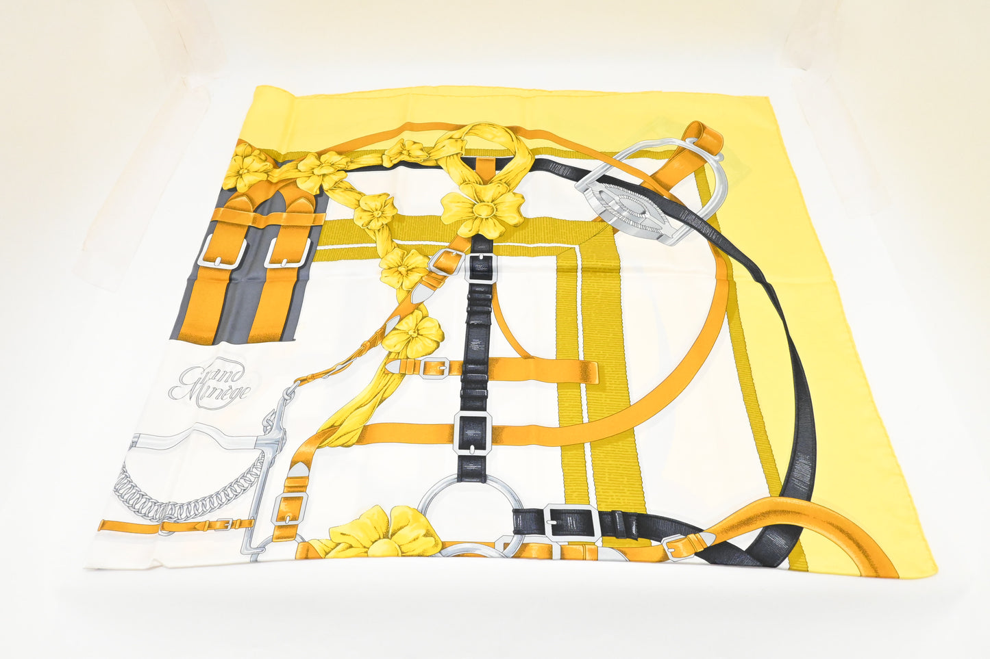 Hermes 'Grand Manege' Carre 140 in Yellow Silk
