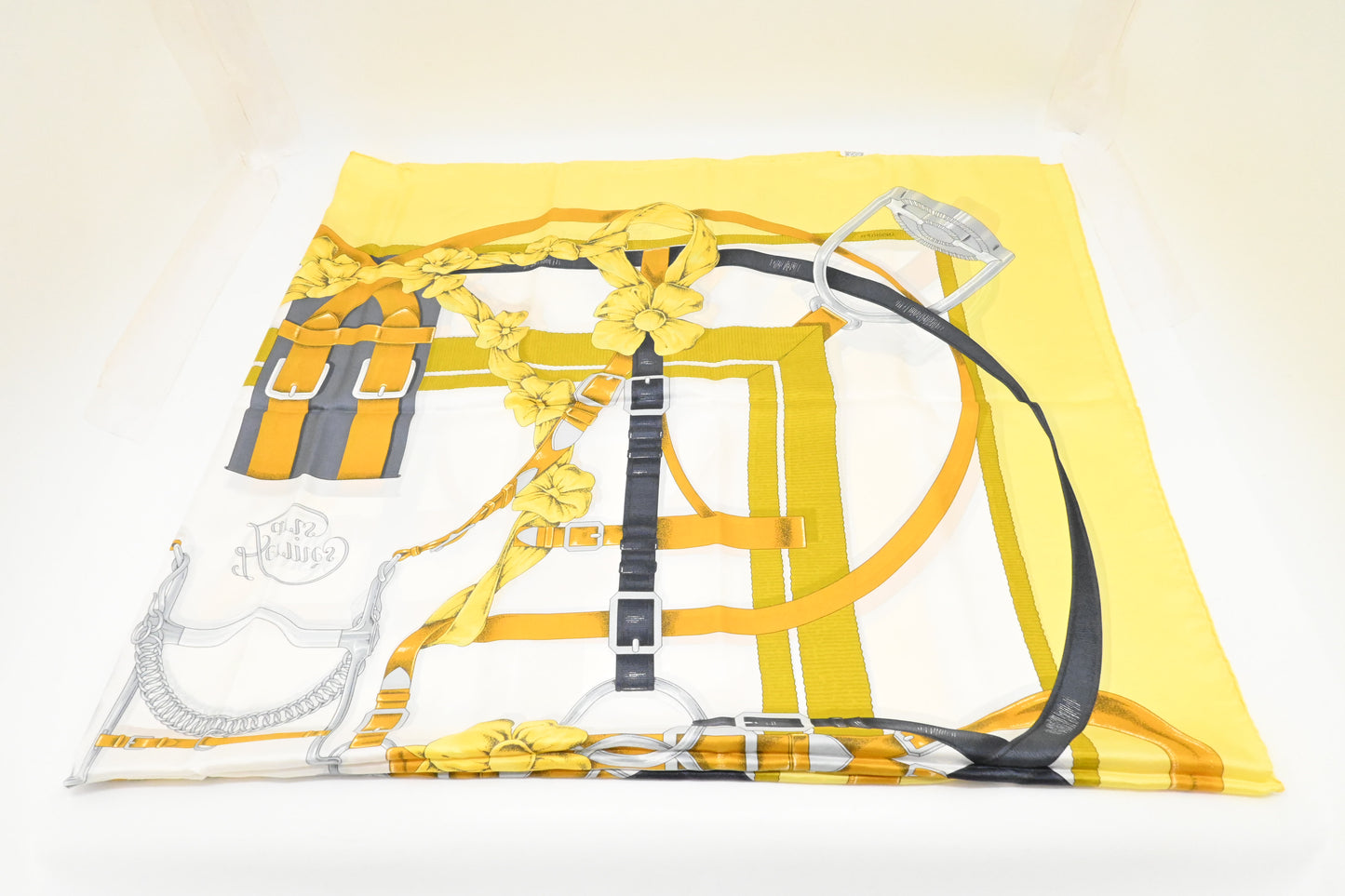 Hermes 'Grand Manege' Carre 140 in Yellow Silk