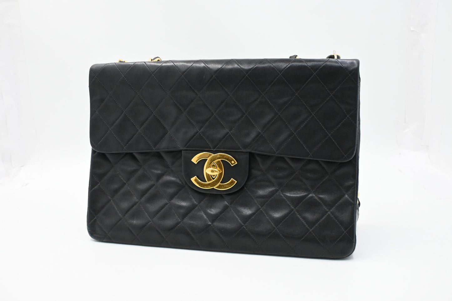 Chanel Maxi Flap in Black Mattelassé Leather