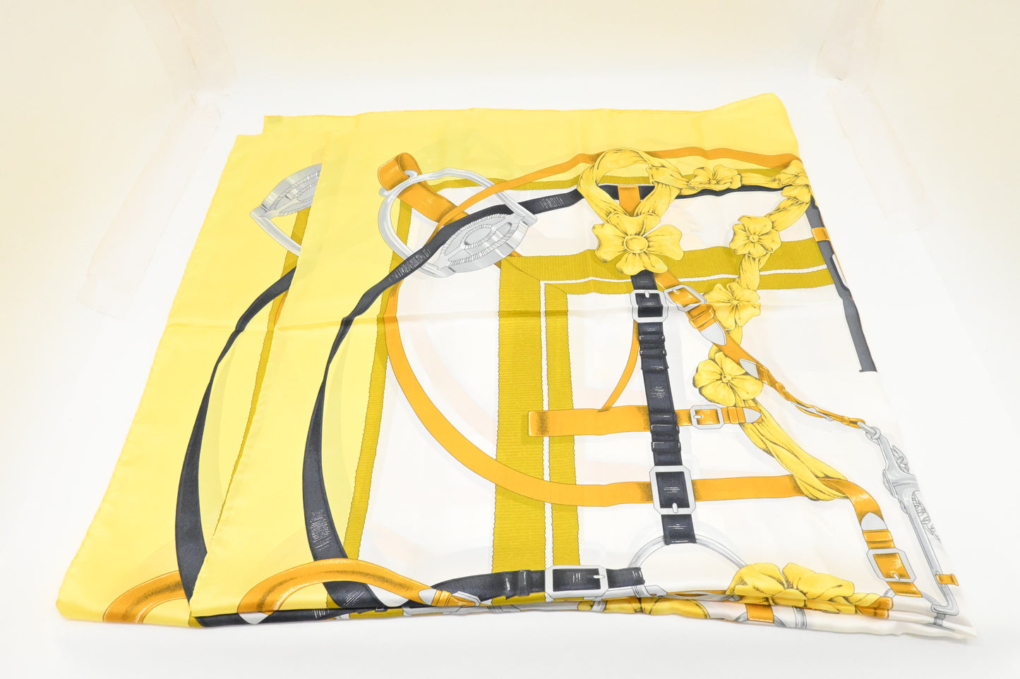 Hermes 'Grand Manege' Carre 140 in Yellow Silk
