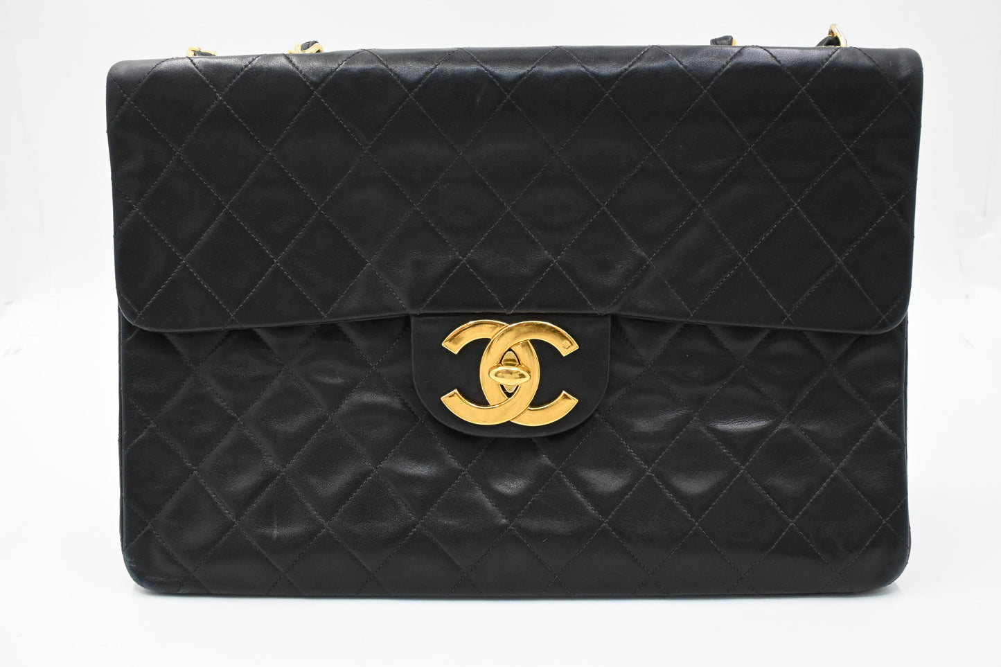 Chanel Maxi Flap in Black Mattelassé Leather