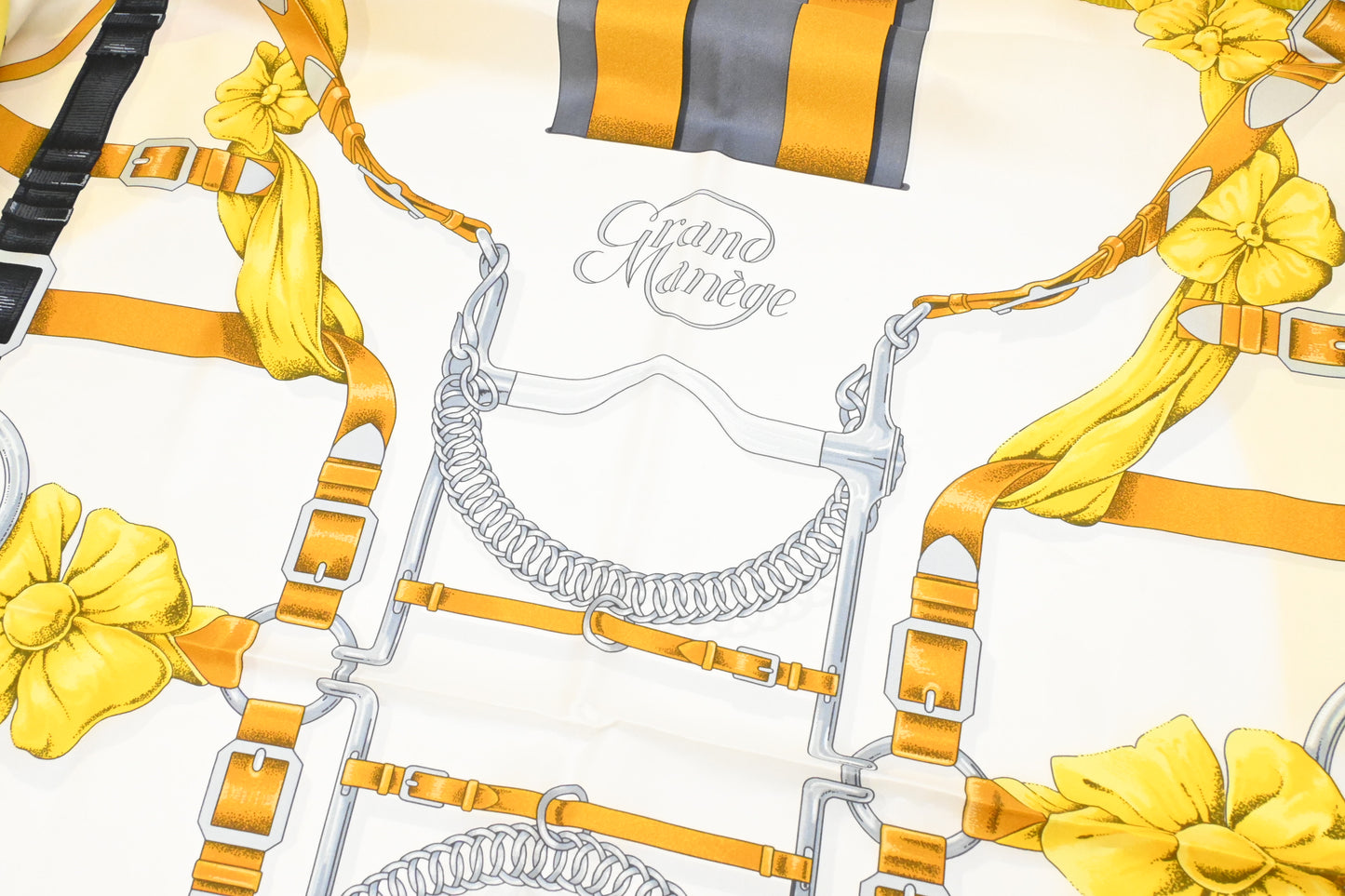 Hermes 'Grand Manege' Carre 140 in Yellow Silk