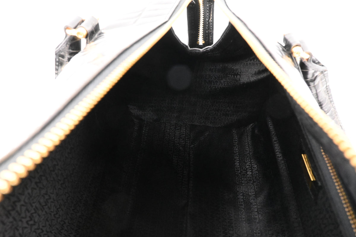 Versace Boston Bag in Black Patent Leather