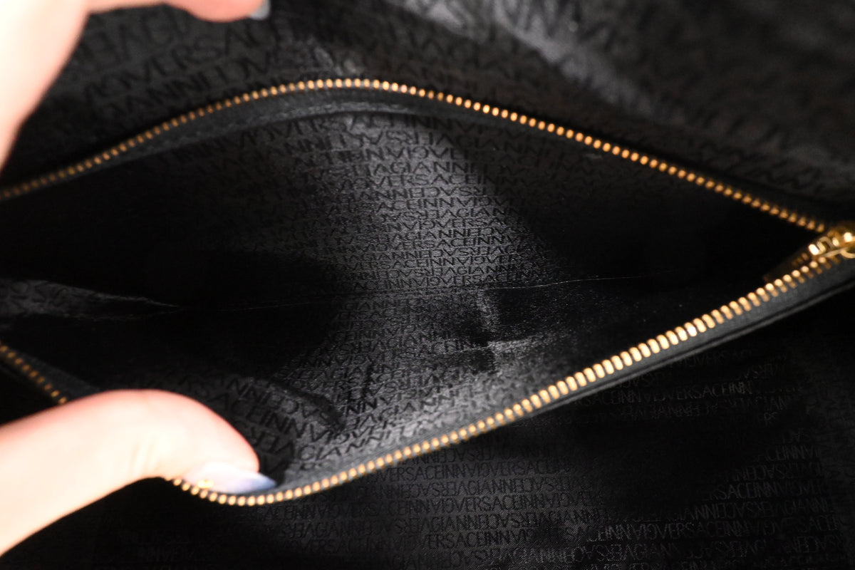 Versace Boston Bag in Black Patent Leather