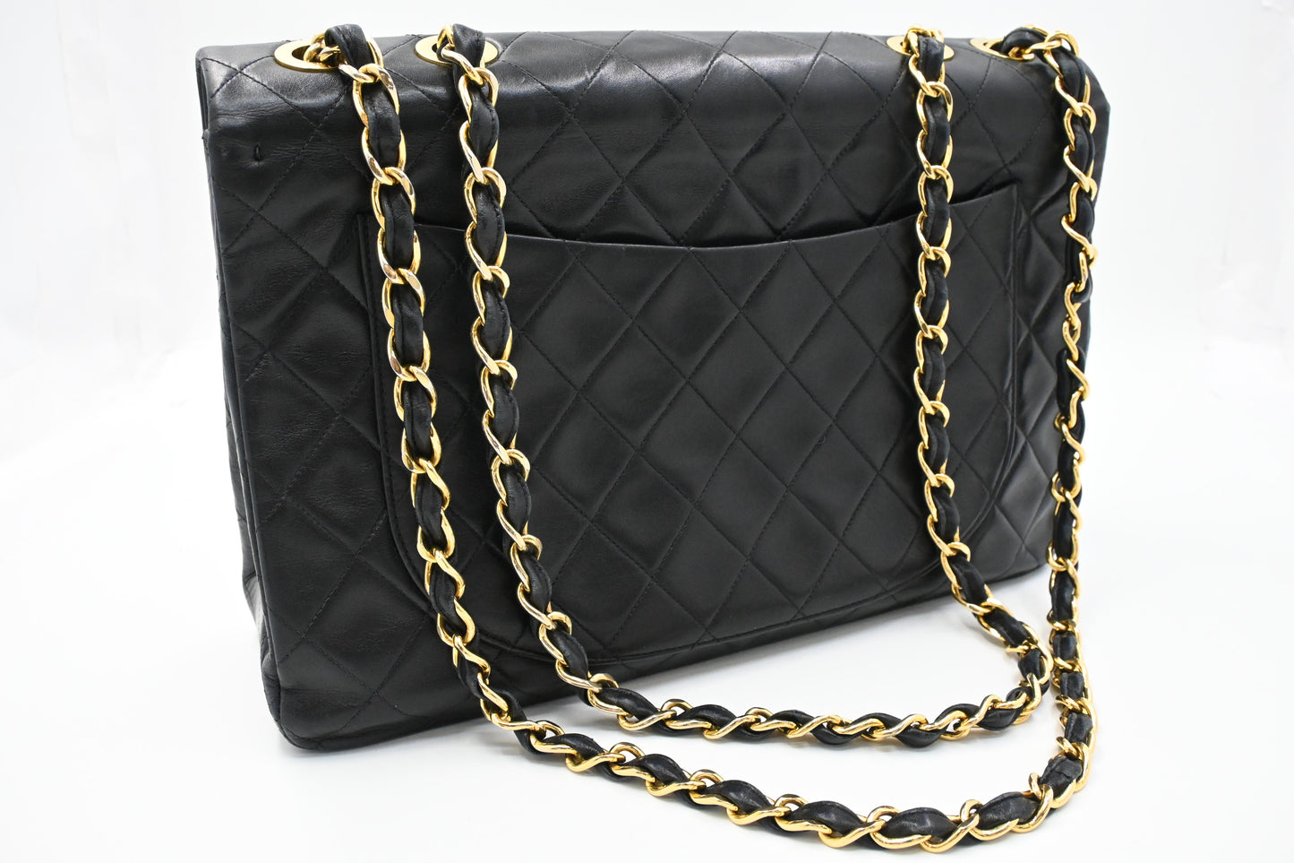 Chanel Maxi Flap in Black Mattelassé Leather