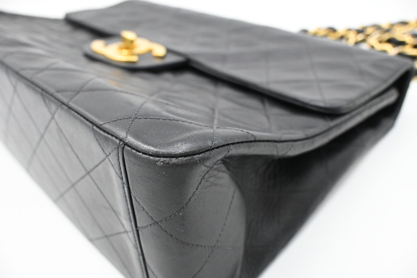 Chanel Maxi Flap in Black Mattelassé Leather