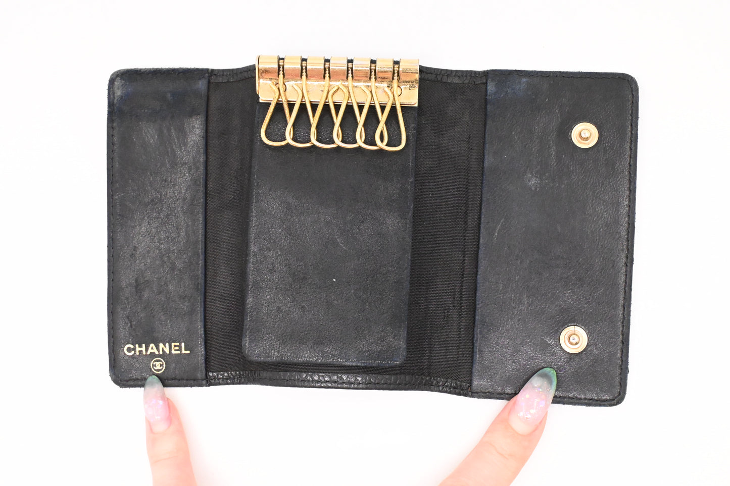 Chanel 6 Key Case in Black Caviar Leather