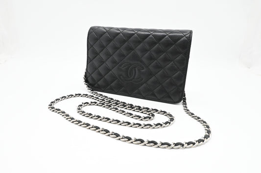 Chanel Wallet on Chain in Matelasse Black Lambskin