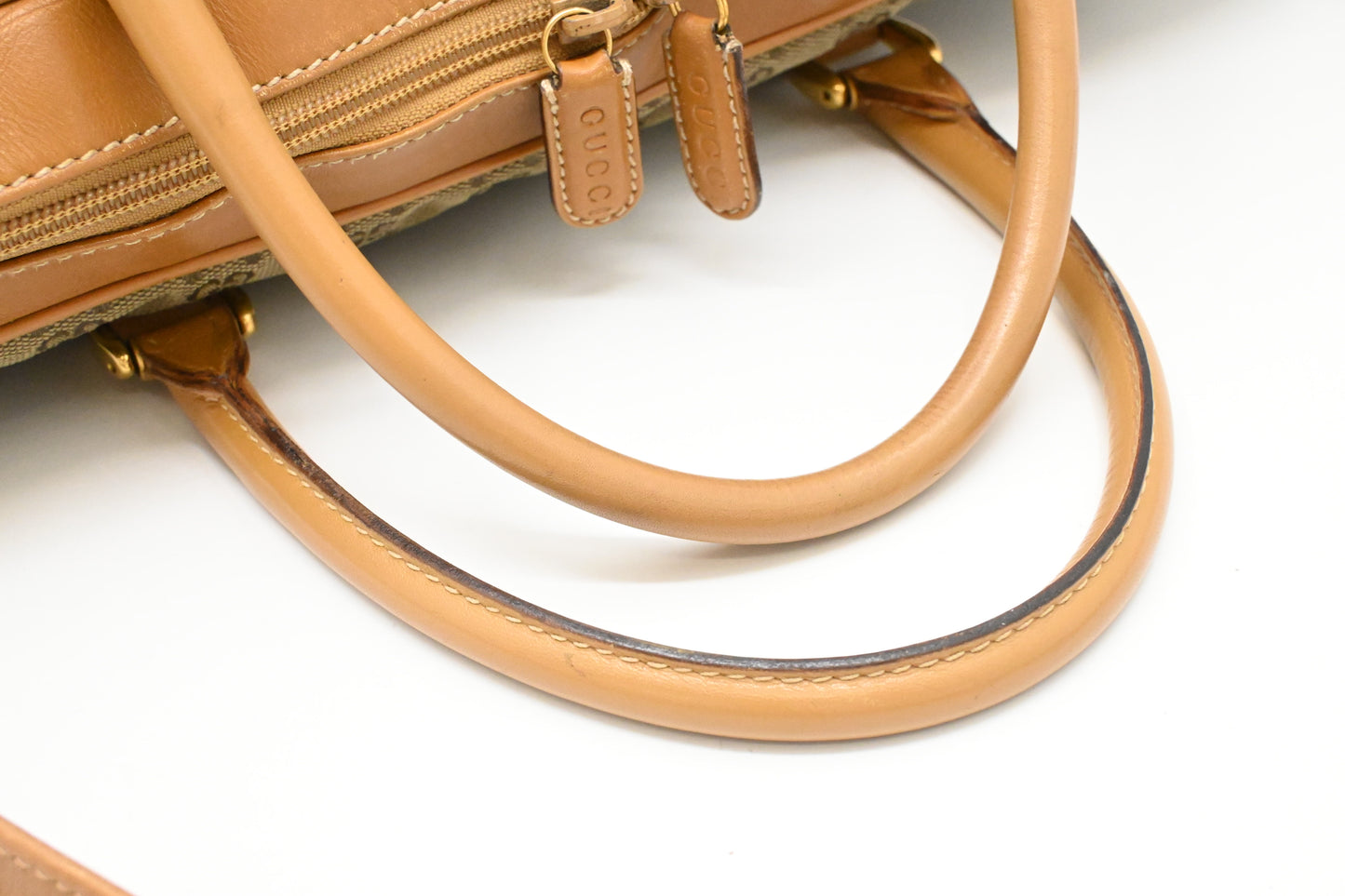 Gucci Business Bag in Beige GG Canvas and Brown Leather
