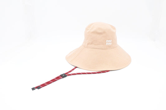 Miu Miu Hat in Beige Cotton
