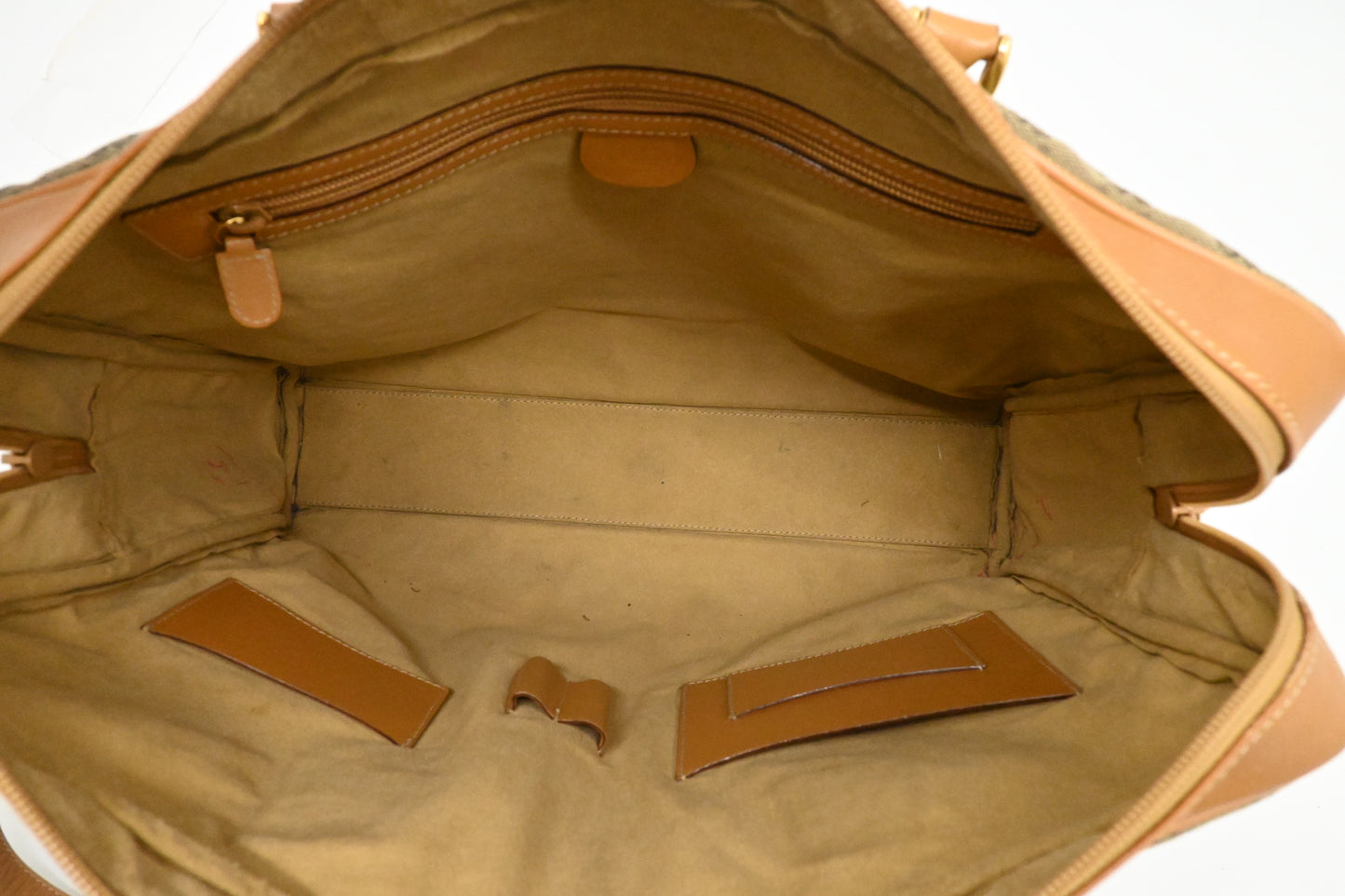 Gucci Business Bag in Beige GG Canvas and Brown Leather