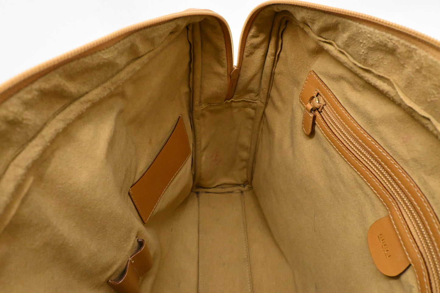 Gucci Business Bag in Beige GG Canvas and Brown Leather