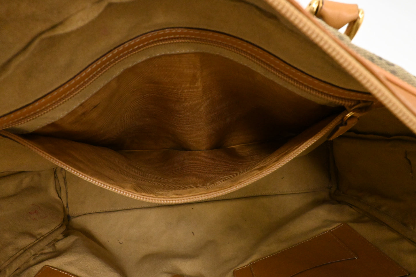 Gucci Business Bag in Beige GG Canvas and Brown Leather