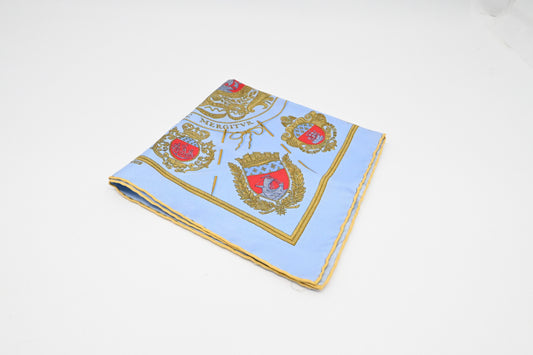 Hermes "Armes De Paris" Carre 45 in Blue Silk