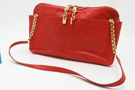 Chloe Lucy Shoulder Bag in Red Leather