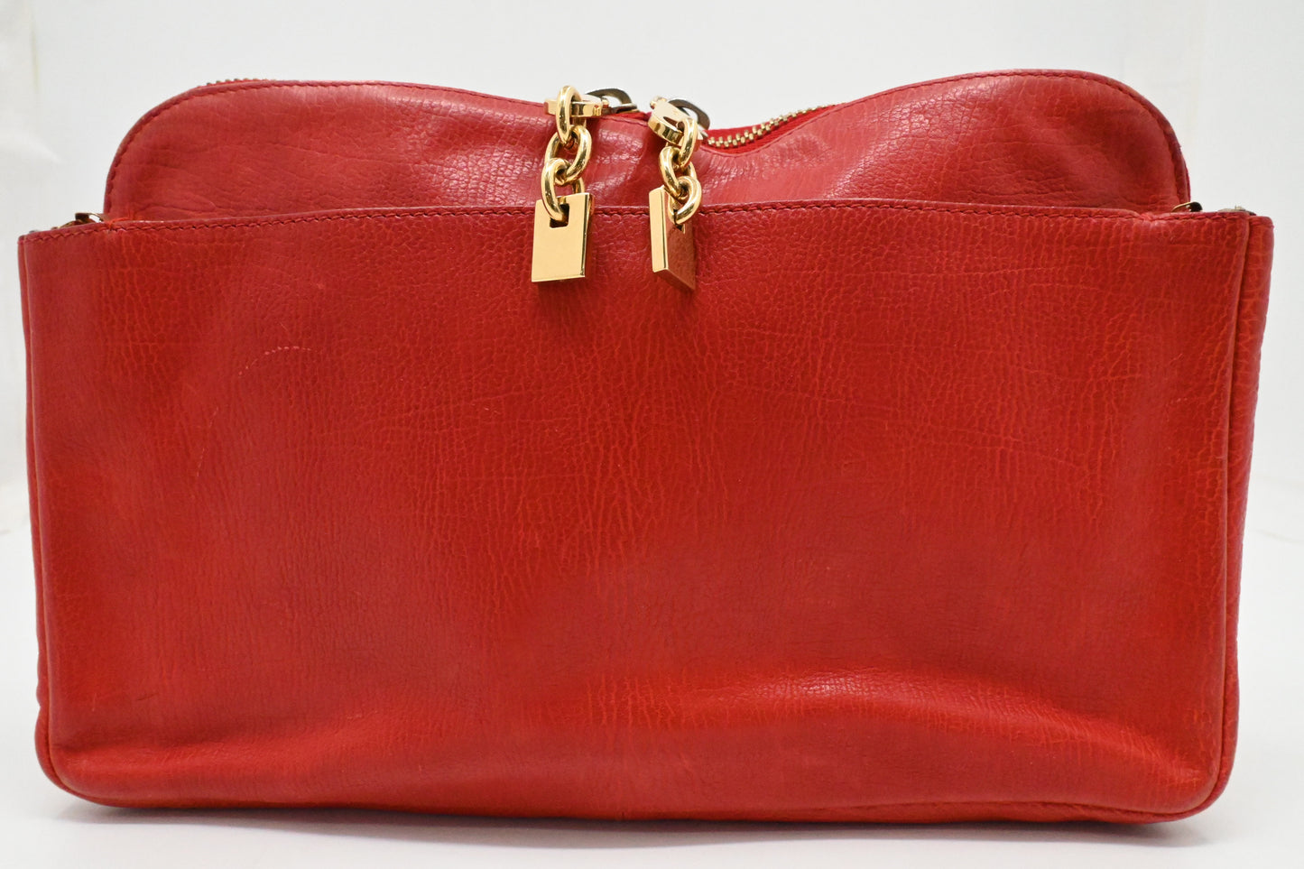 Chloe Lucy Shoulder Bag in Red Leather