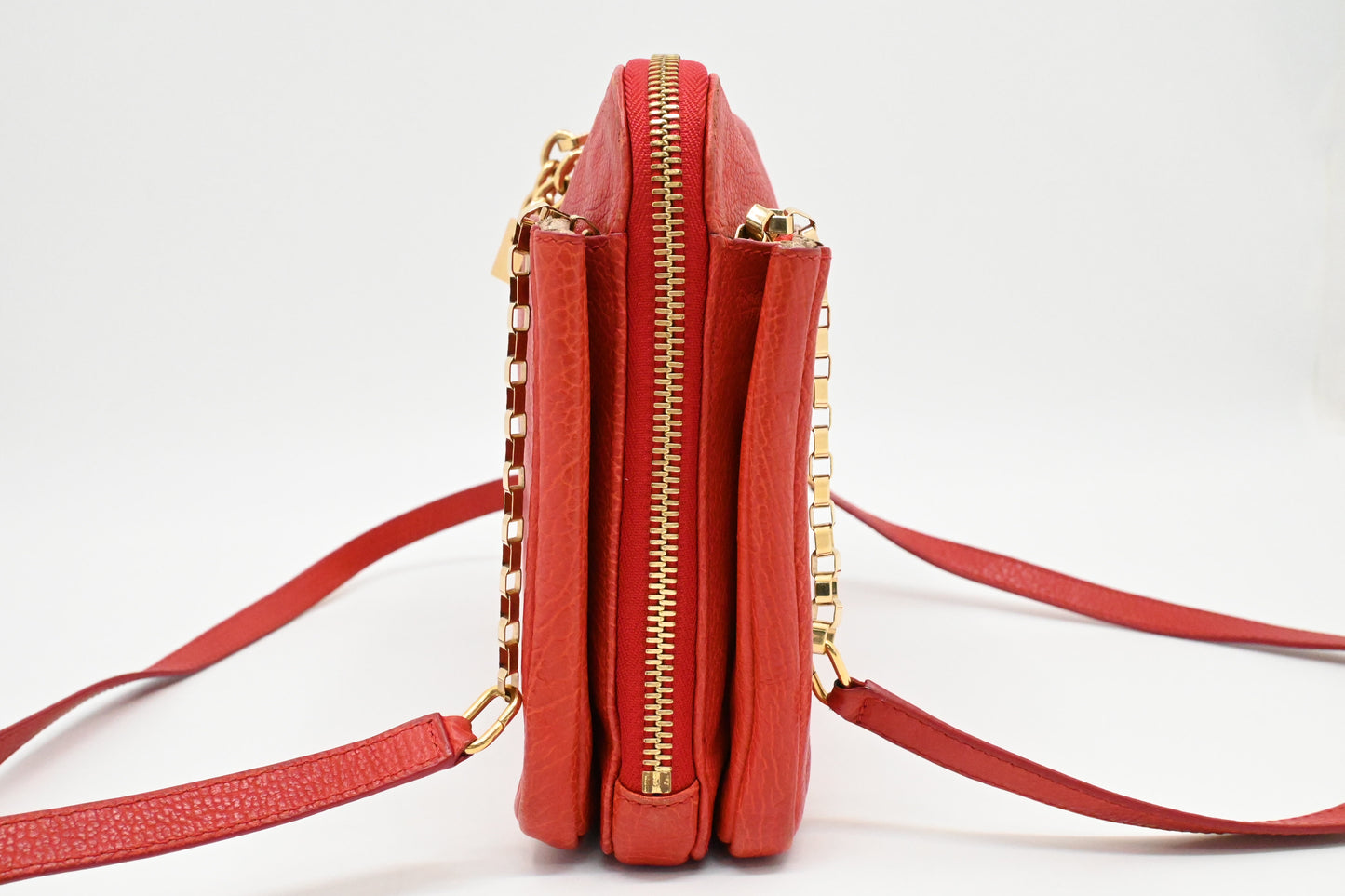 Chloe Lucy Shoulder Bag in Red Leather