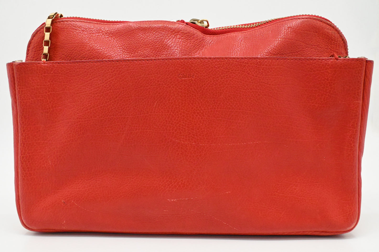 Chloe Lucy Shoulder Bag in Red Leather