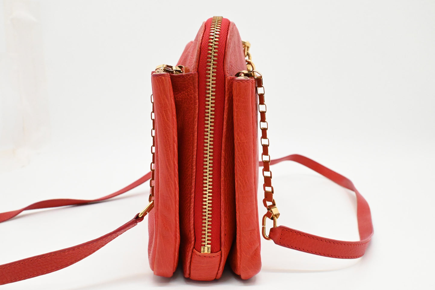 Chloe Lucy Shoulder Bag in Red Leather