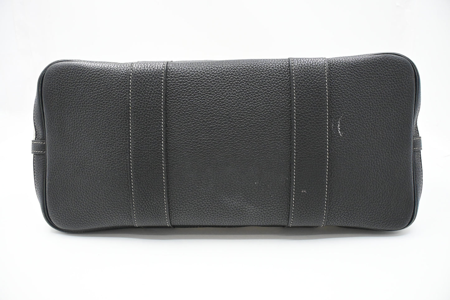 Hermes Garden Party 36 in White Canvas and Black Leather