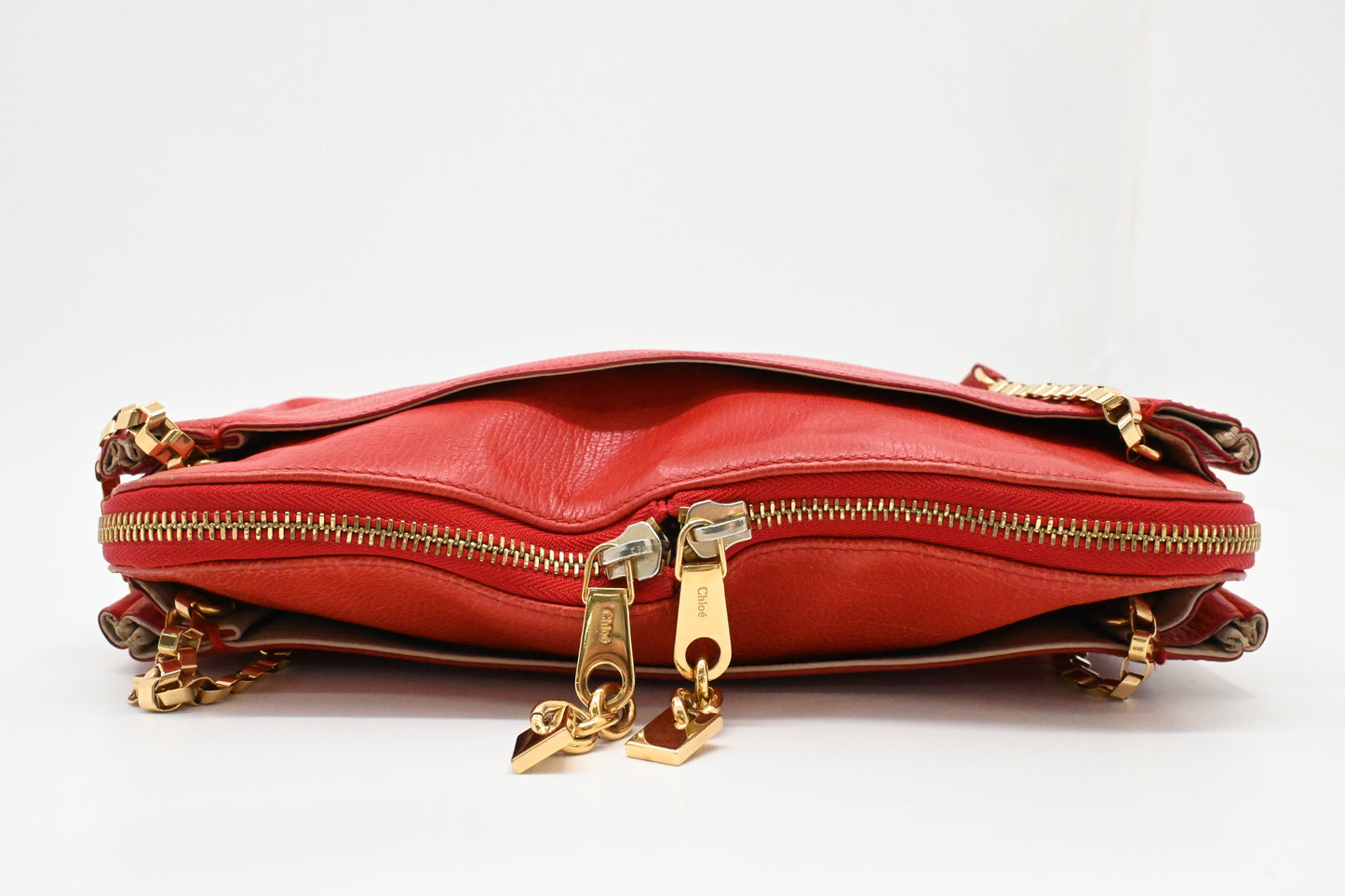 Chloe Lucy Shoulder Bag in Red Leather