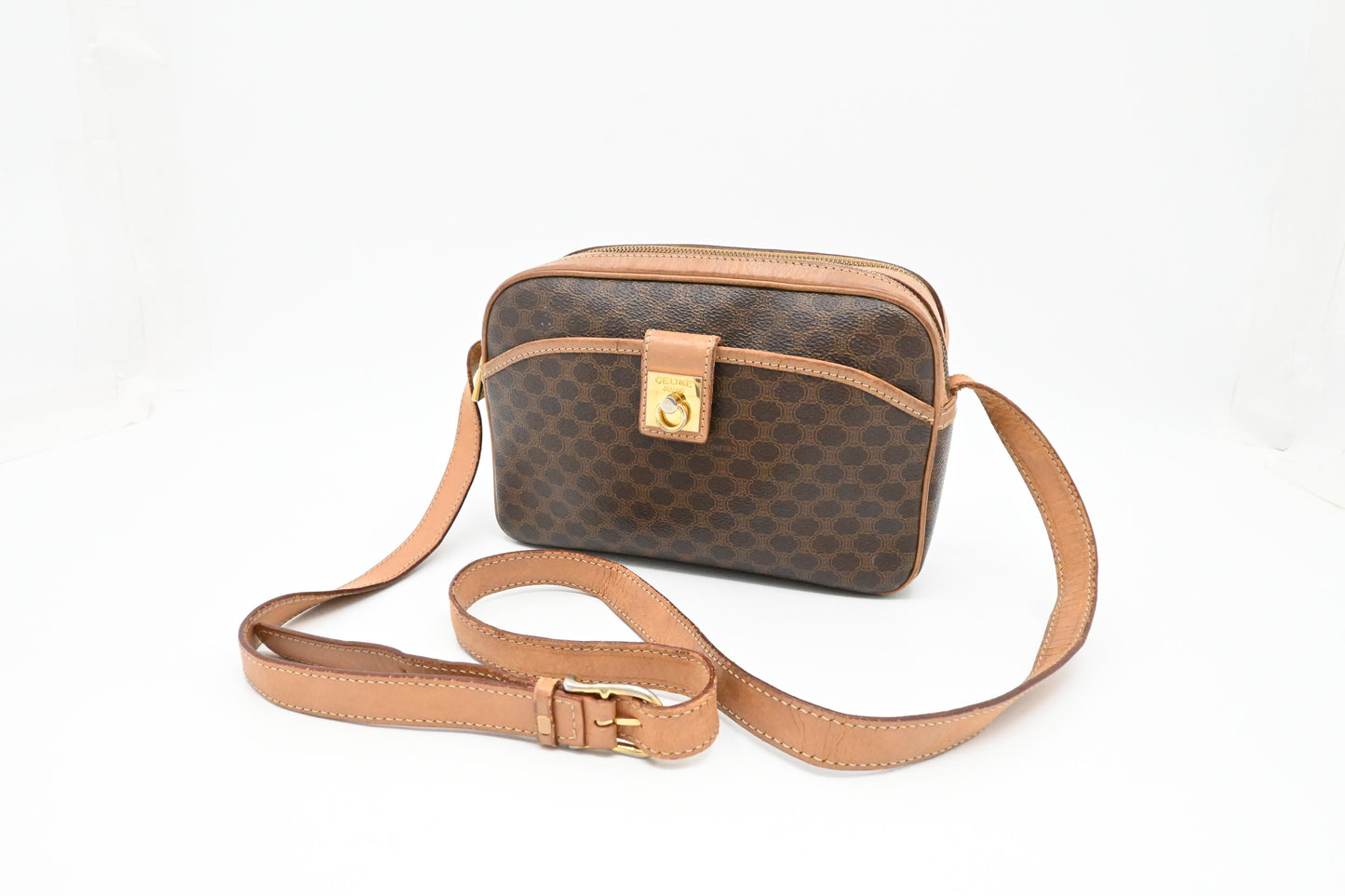 Celine Crossbody Bag in Brown Macadam Canvas