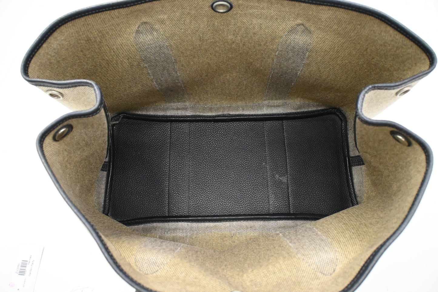 Hermes Garden Party 36 in White Canvas and Black Leather