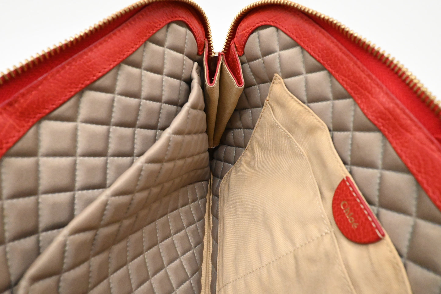 Chloe Lucy Shoulder Bag in Red Leather