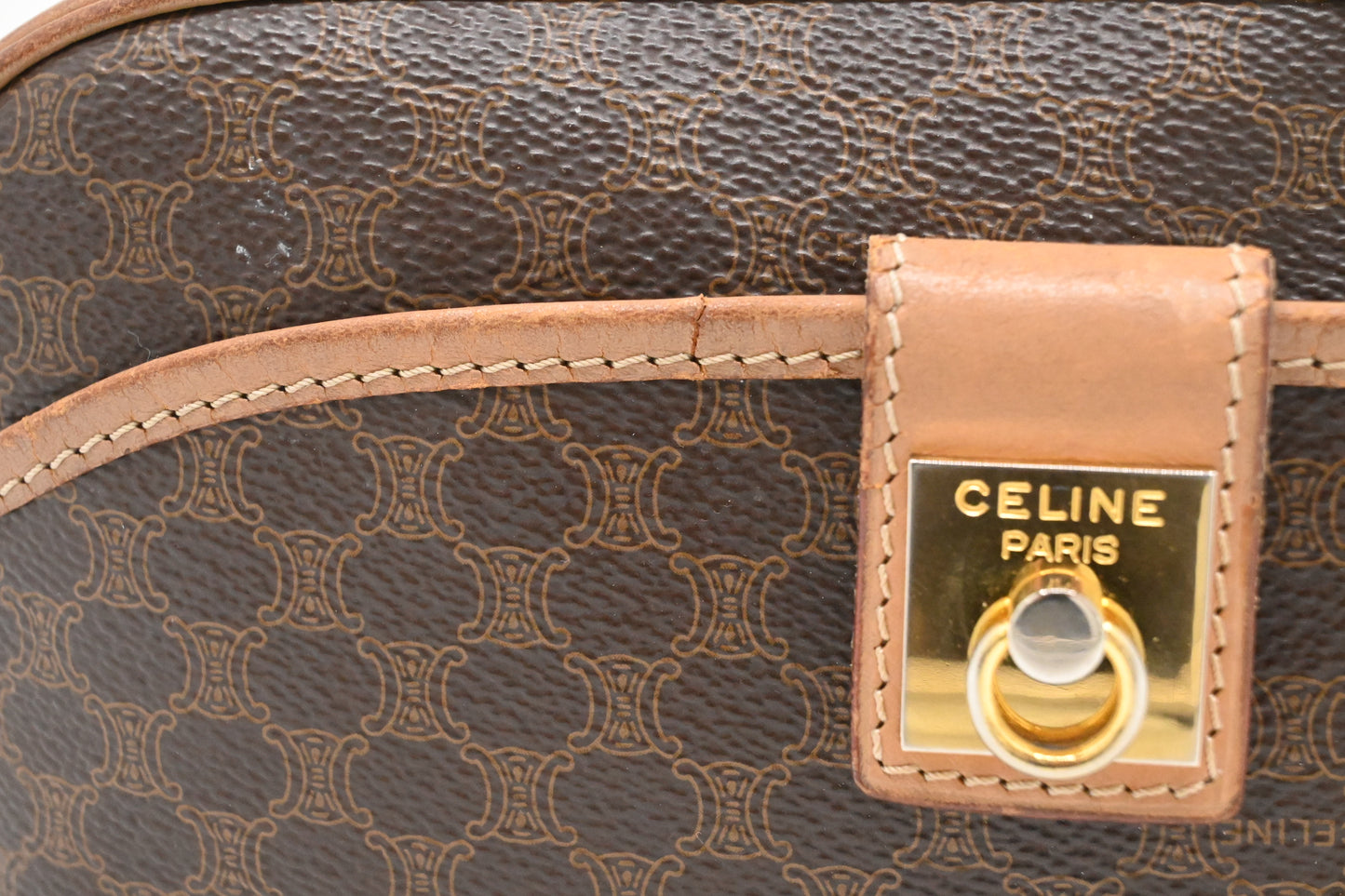 Celine Crossbody Bag in Brown Macadam Canvas