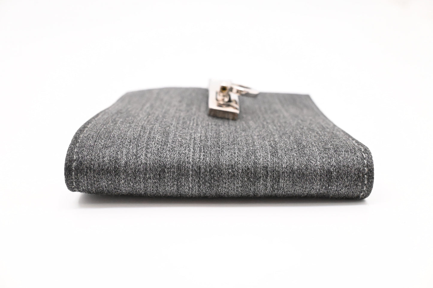 Ferragamo Compact Wallet in Grey Canvas