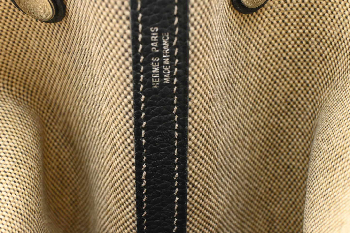 Hermes Garden Party 36 in White Canvas and Black Leather