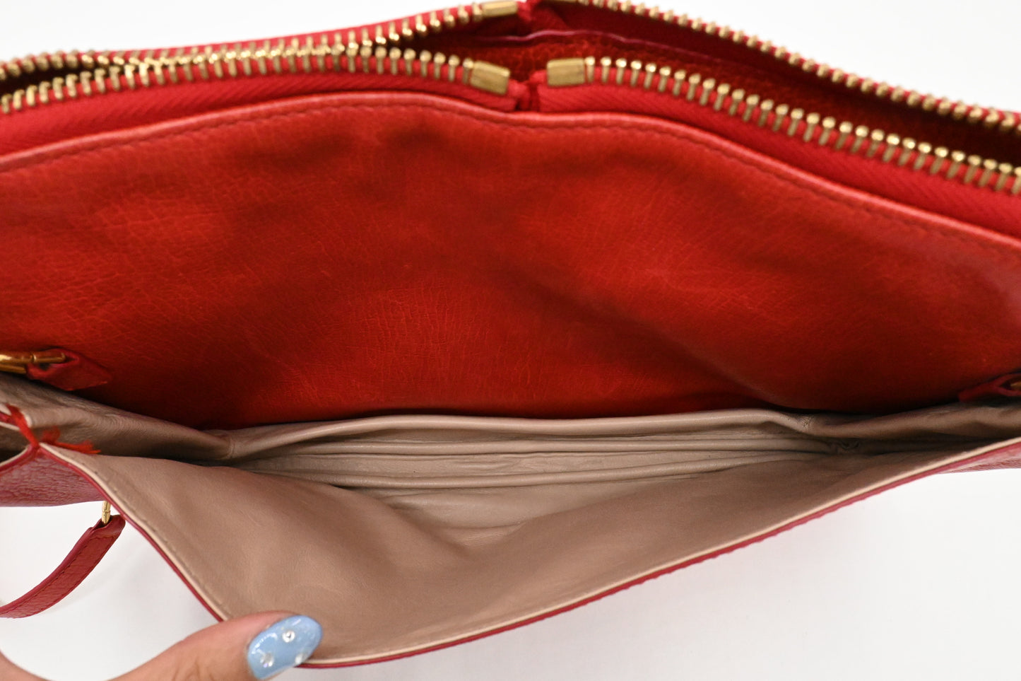 Chloe Lucy Shoulder Bag in Red Leather