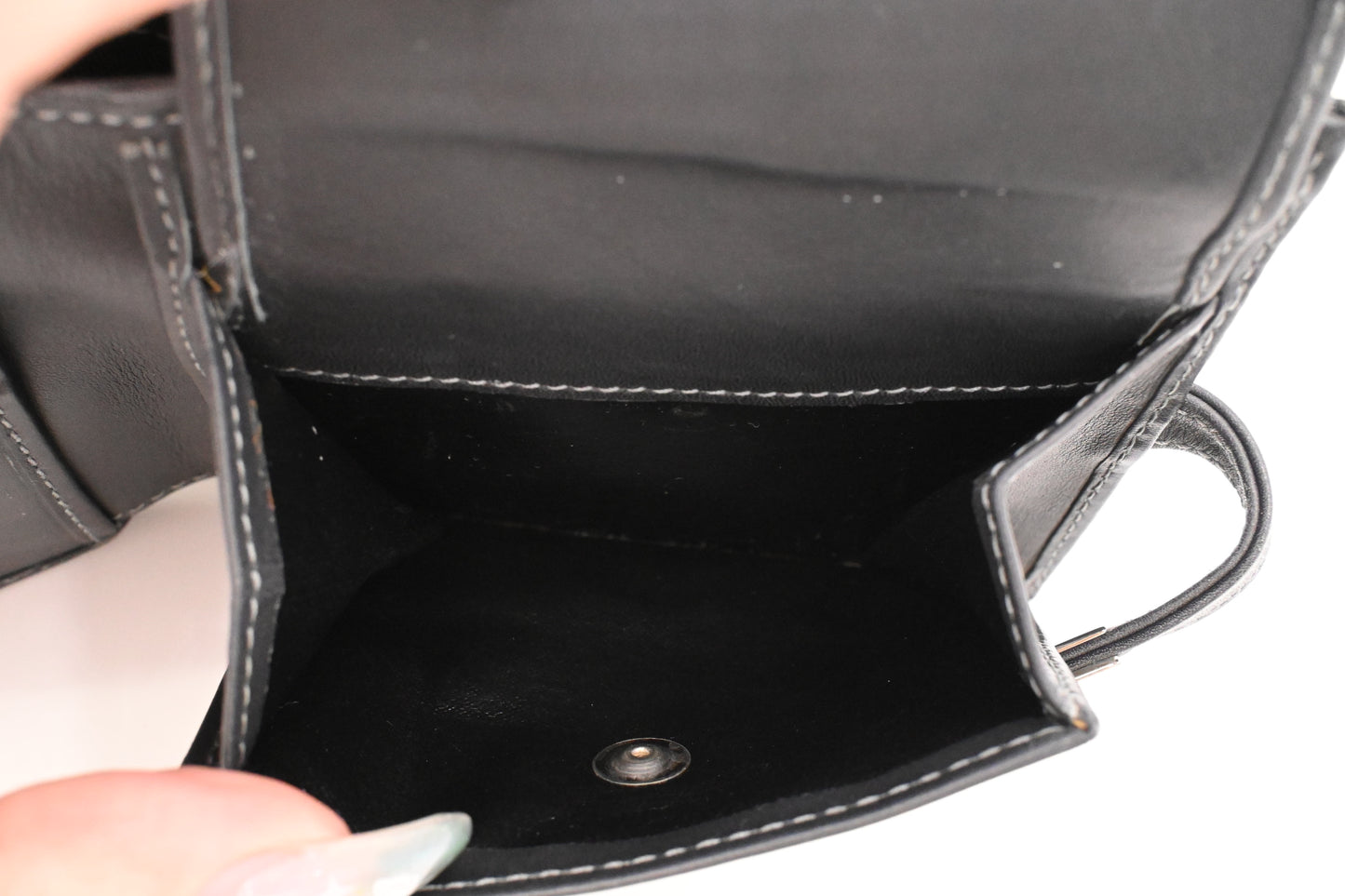 Ferragamo Compact Wallet in Grey Canvas