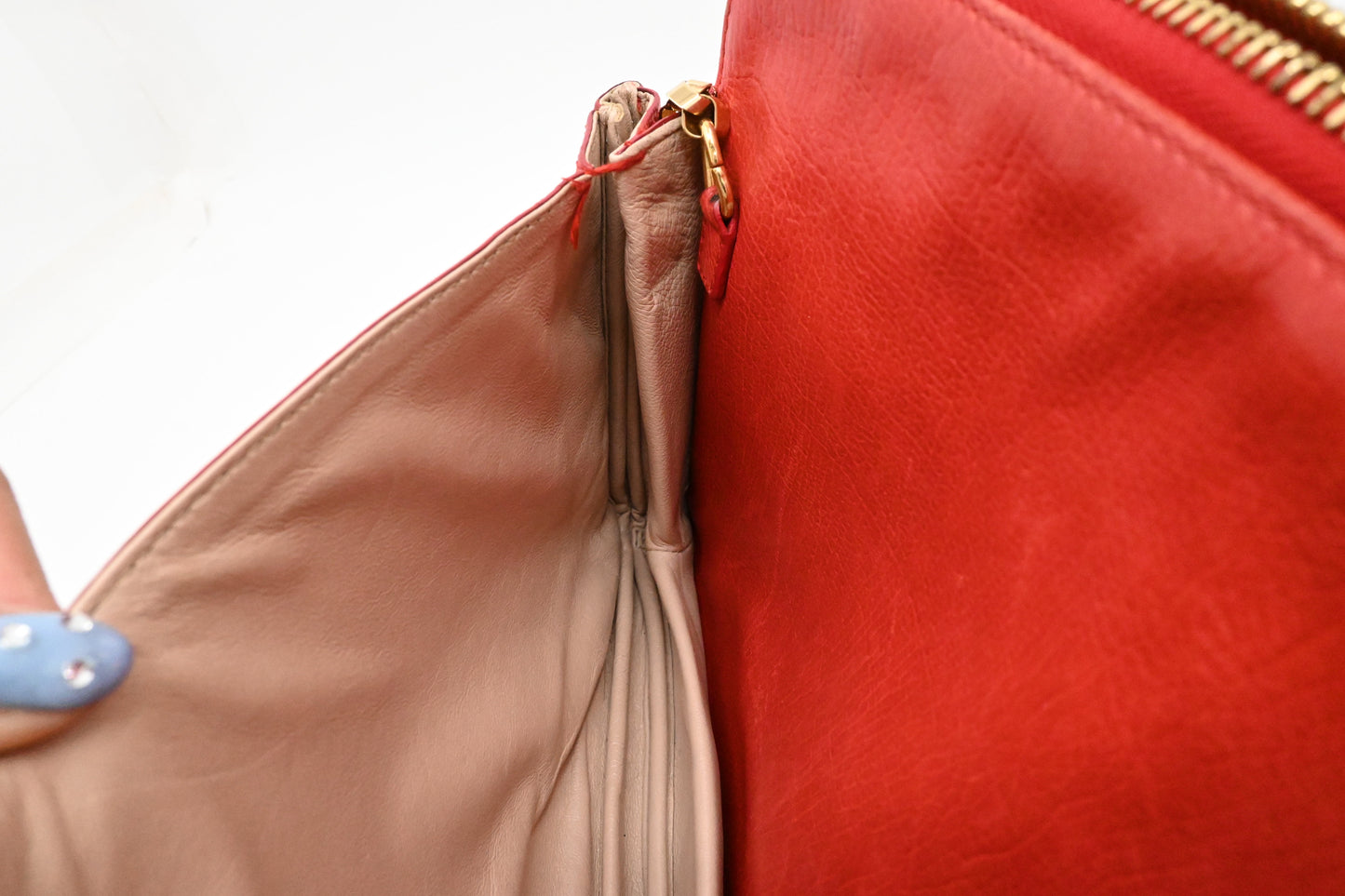 Chloe Lucy Shoulder Bag in Red Leather