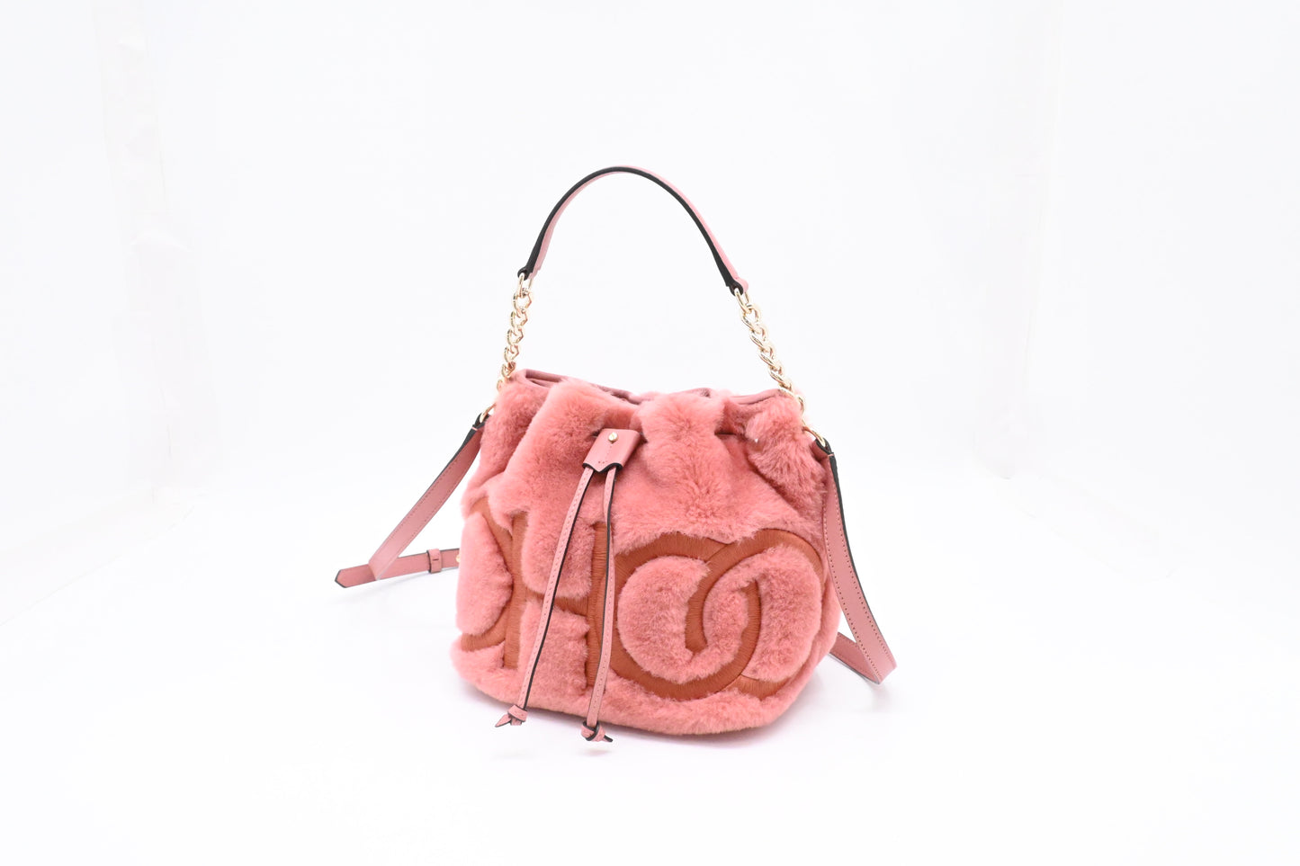 Jimmy Choo Bucket Bag in Pink Synthetic Fur