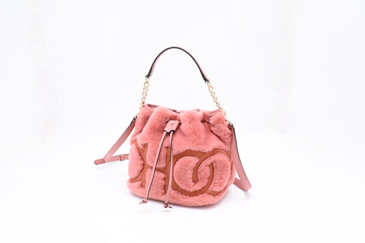 Jimmy Choo Bucket Bag in Pink Synthetic Fur