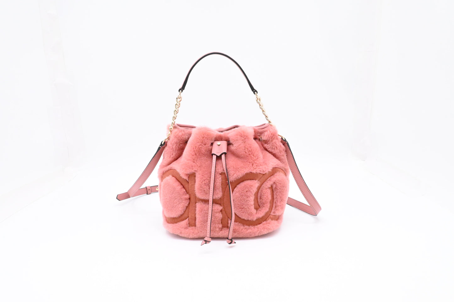 Jimmy Choo Bucket Bag in Pink Synthetic Fur