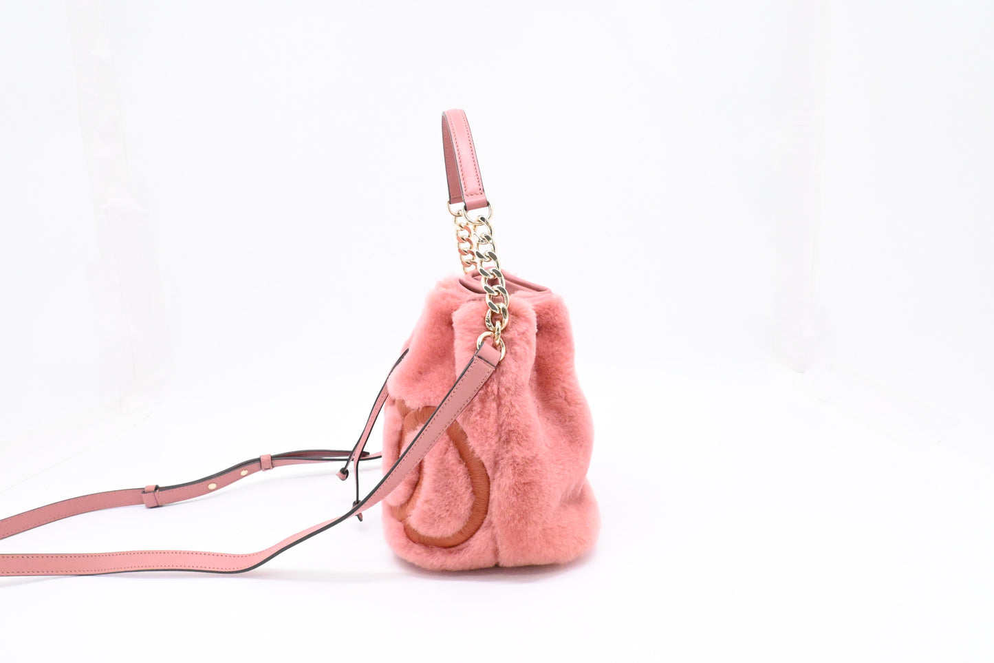Jimmy Choo Bucket Bag in Pink Synthetic Fur