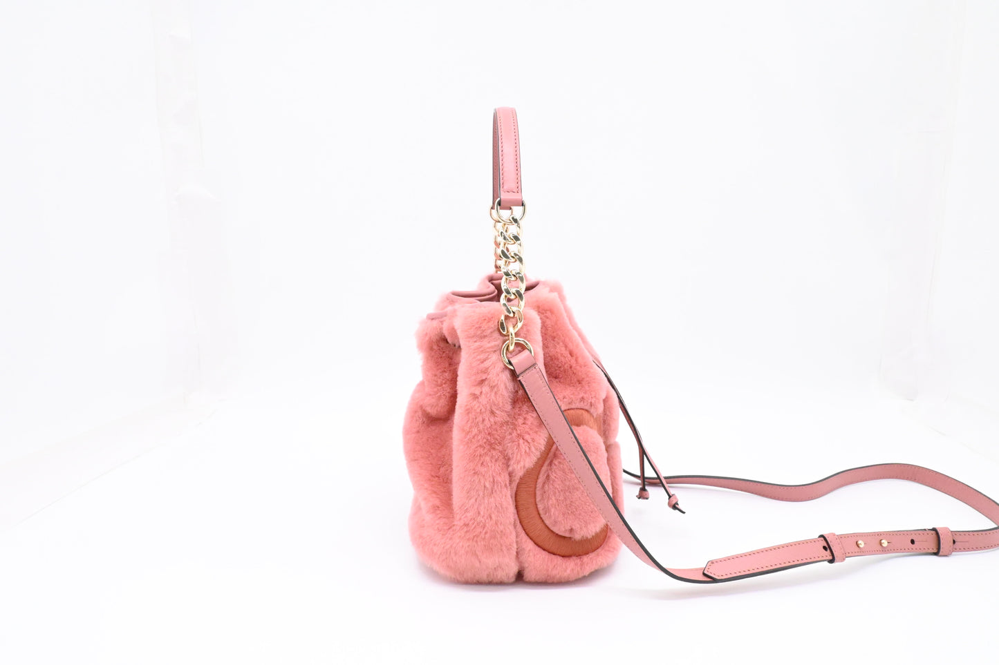 Jimmy Choo Bucket Bag in Pink Synthetic Fur