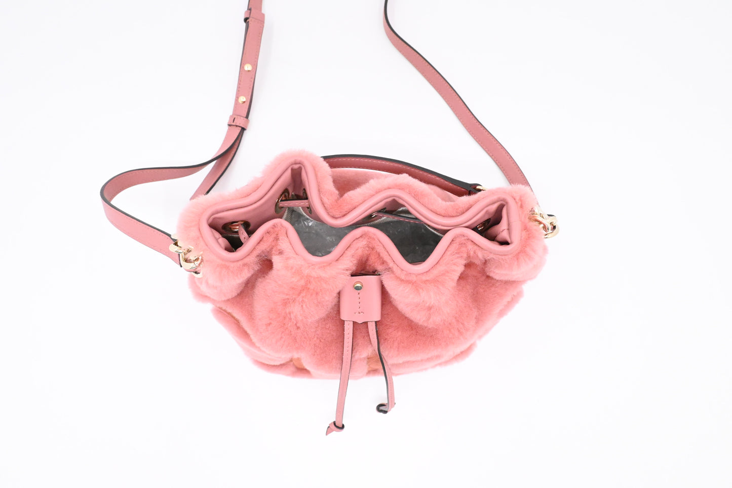 Jimmy Choo Bucket Bag in Pink Synthetic Fur