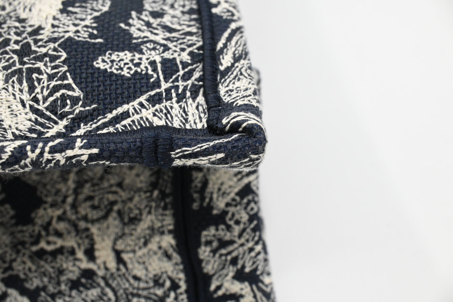 Dior Medium Book Tote in Navy Toile de Jouy Sauvage Embroidery