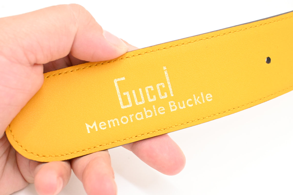 Gucci Belt in Teal and Yellow Leather