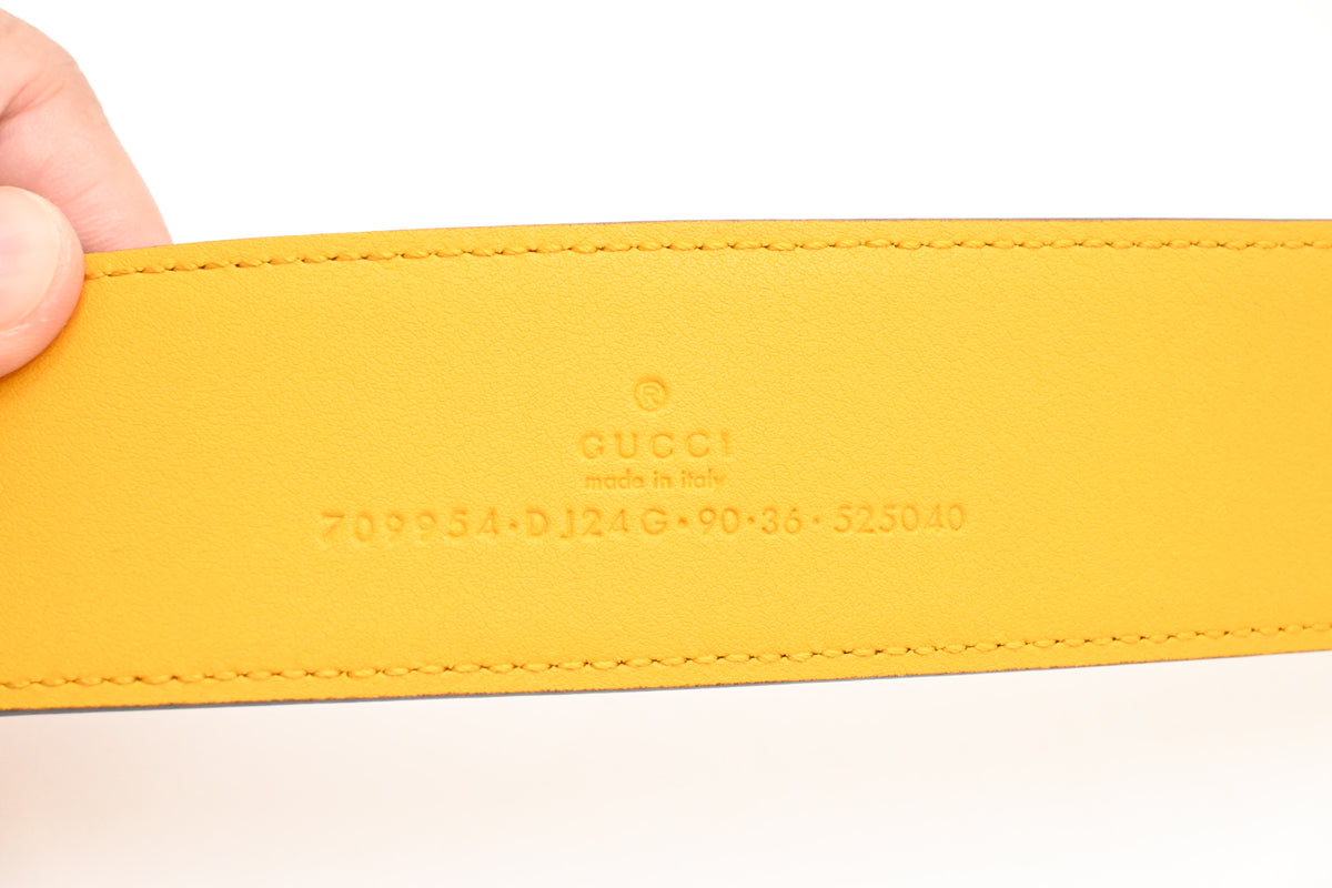 Gucci Belt in Teal and Yellow Leather