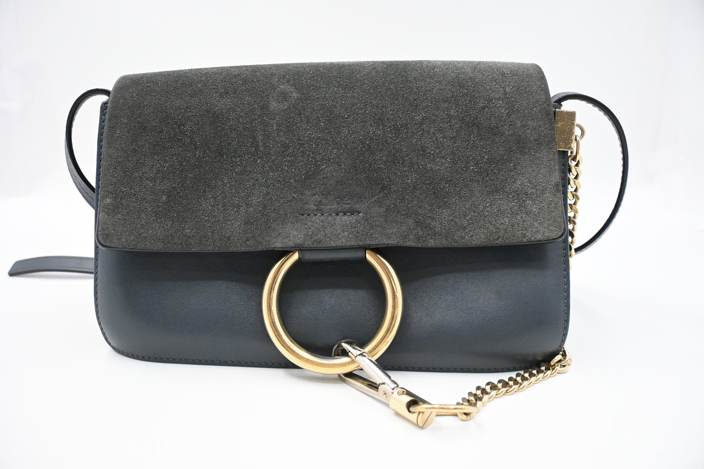 Chloe Faye Crossbody Bag in Blue Leather
