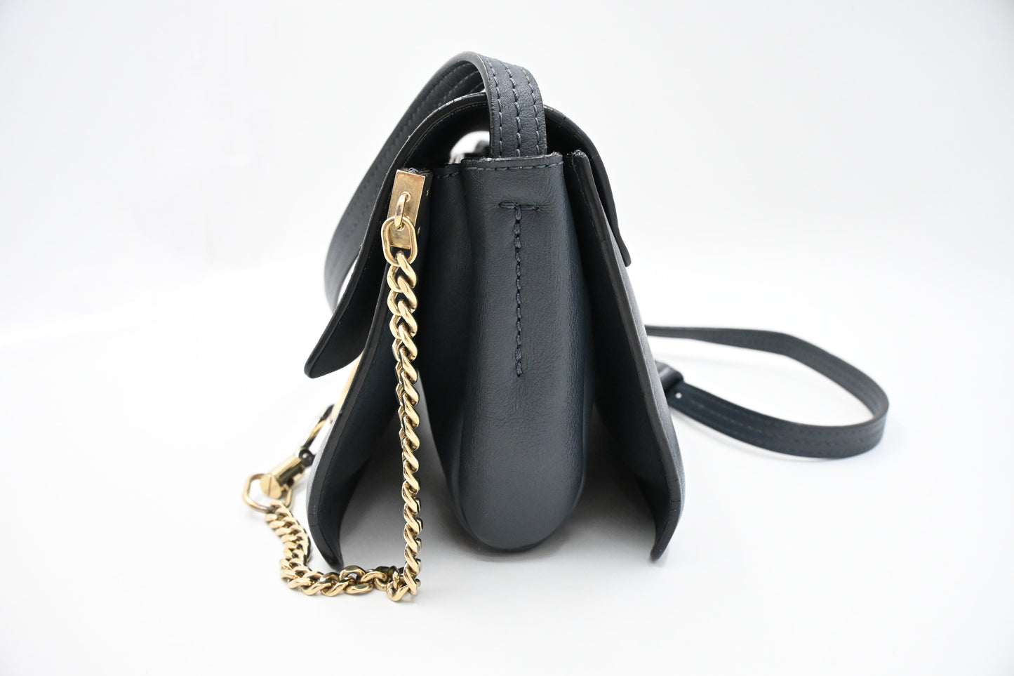 Chloe Faye Crossbody Bag in Blue Leather
