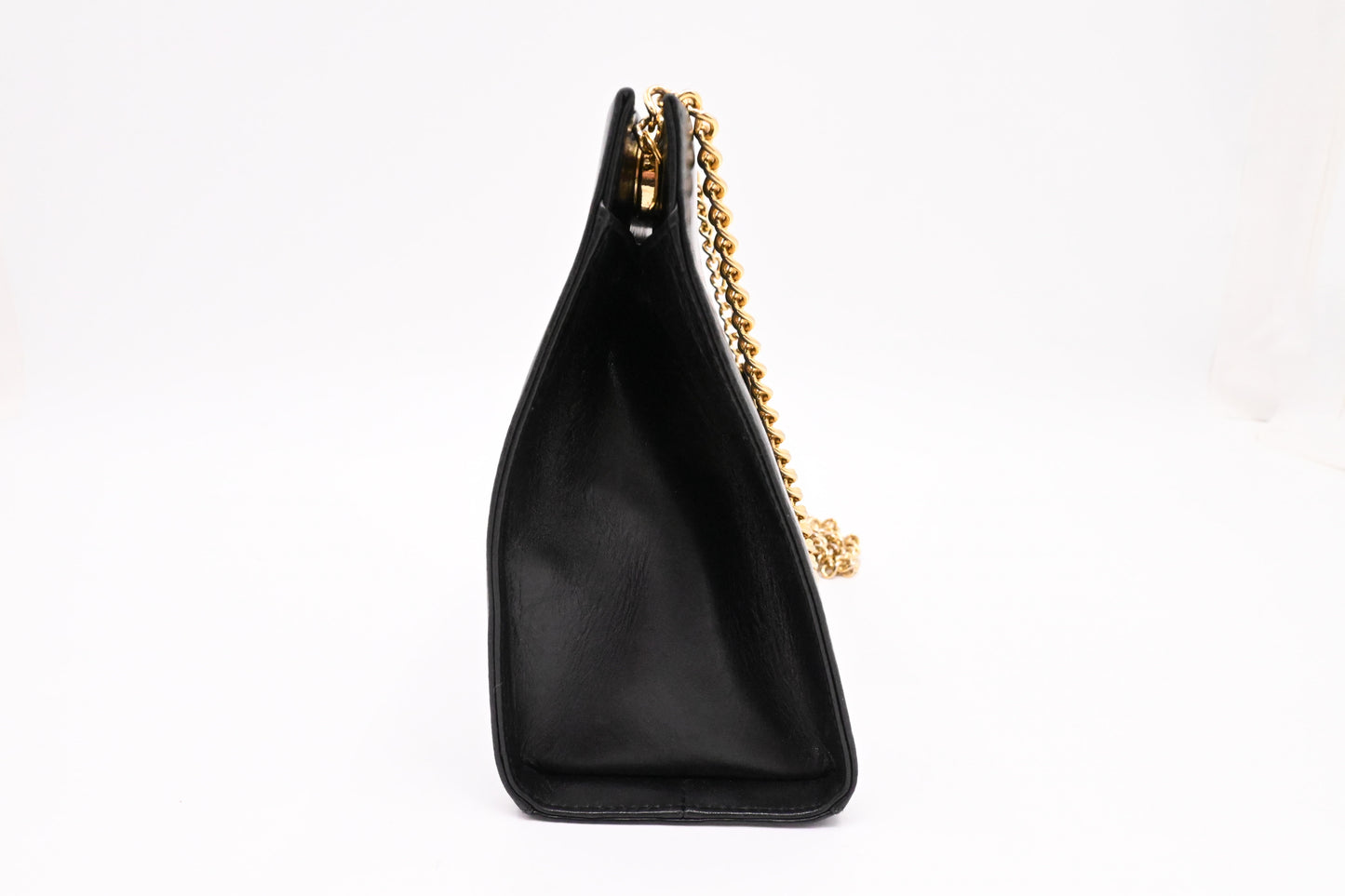 Ferragamo Square Chain Crossbody in Black Leather